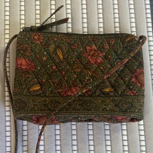 Vera Bradley Green and Pink Floral crossbody, small